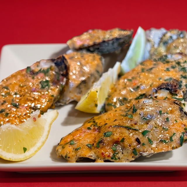 Cajun Garlic Parm Oysters.