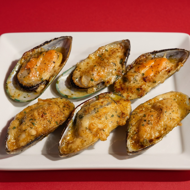 Cajun Parm Mussels.