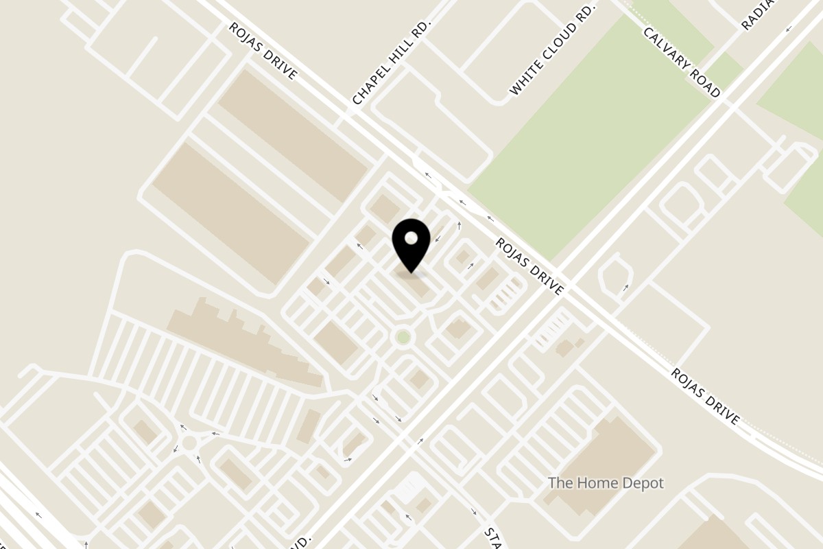 Map showing the location of Drunken Crab Seafood Bar on 12261 Eastlake Blvd A-104 in Horizon City